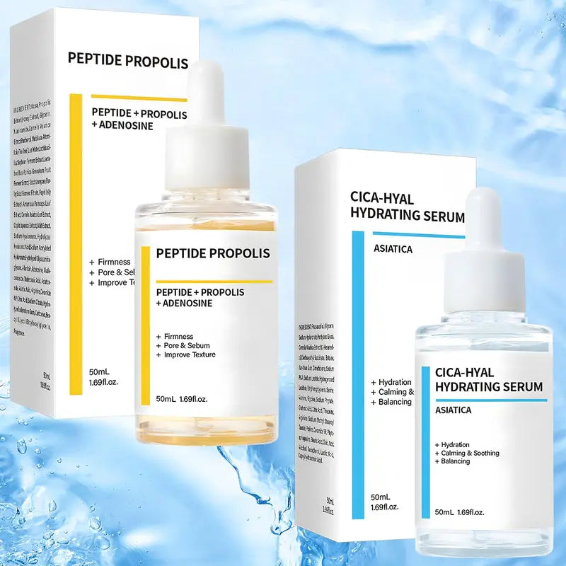 2PCS Flüssigkeitszufuhr & Faltenerneuerungsserum, Peptid-Propolis-Komplex, Anti-Aging-Gesichtsserum, spendet tiefe Feuchtigkeit und steigert die Hautelastizität, geeignet für alle Hauttypen