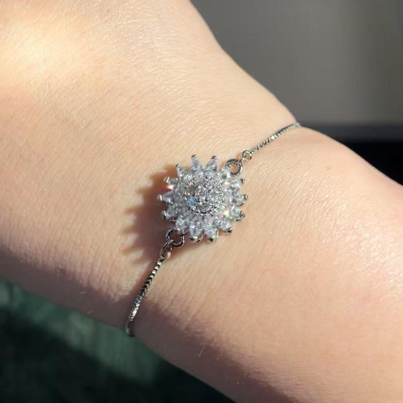 Bracciale con girasole rotante con confezione regalo - Un accessorio calmante e rilassante come regalo per la festa della mamma, regali per San Valentino, regali per la festa della Galentina, gioielli per regali di compleanno