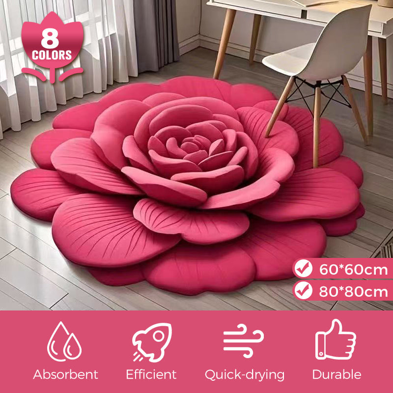 Floral Plush & Diatomaceous Earth Floor Mat
