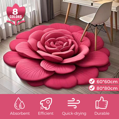 Floral Plush & Diatomaceous Earth Floor Mat