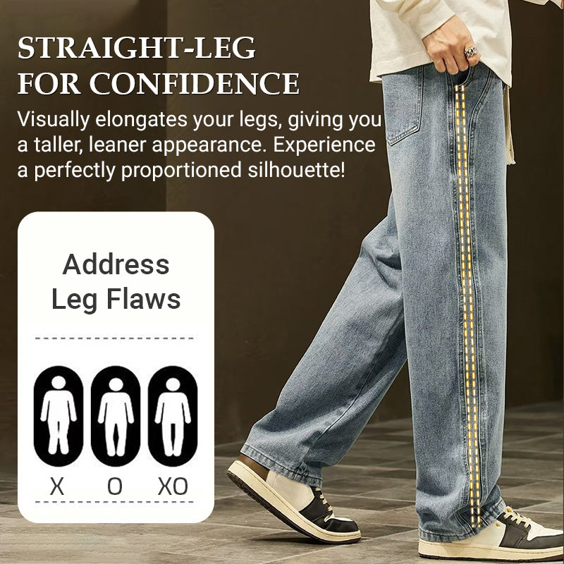 💥VARMT UDSALG 50% RABAT🎁Løse, lige jeans til mænd