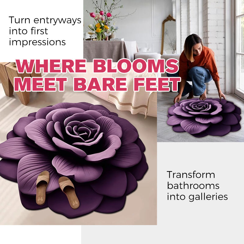 Floral Plush & Diatomaceous Earth Floor Mat