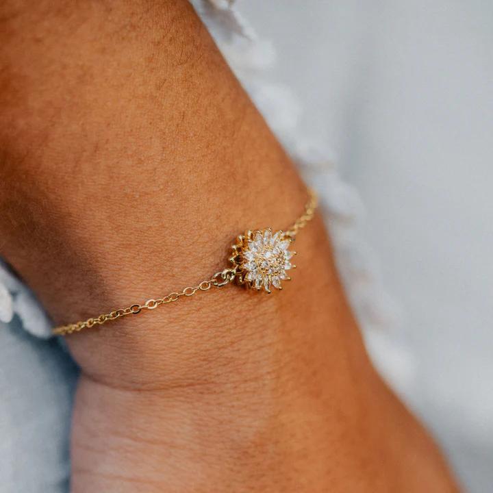 Bracciale con girasole rotante con confezione regalo - Un accessorio calmante e rilassante come regalo per la festa della mamma, regali per San Valentino, regali per la festa della Galentina, gioielli per regali di compleanno