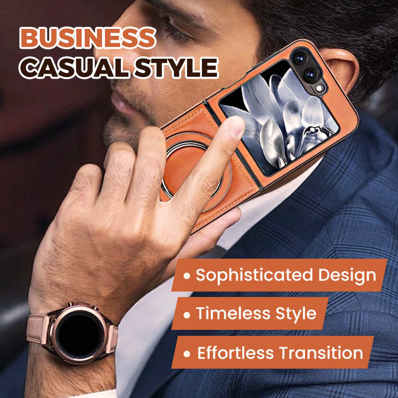 Luxuriöse magnetische Schutzhülle aus PU-Leder mit Ständer für Samsung Z Fold & Z Flip