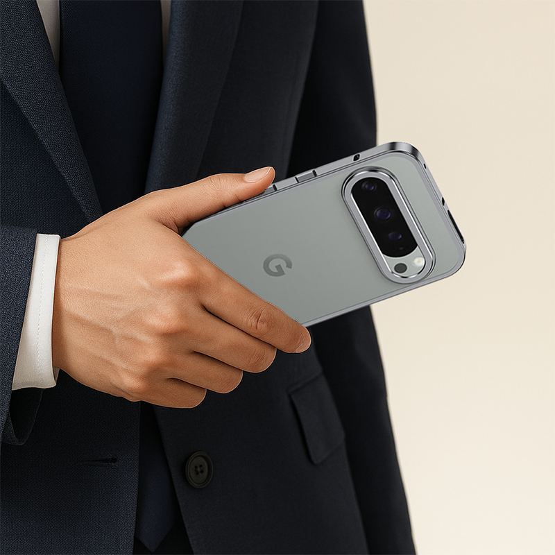 AIRKAS Premium ruostumaton teräskehys Google Pixel 9 Pro -kotelo – ohut, kestävä suoja