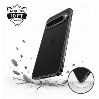 AIRKAS Premium ruostumaton teräskehys Google Pixel 9 Pro -kotelo – ohut, kestävä suoja