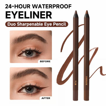 🎁Letzter Tag: 1 kaufen, 1 gratis dazu🔥-🌟24 Stunden wasserfester Eyeliner Duo, anspitzbarer Augenstift💦