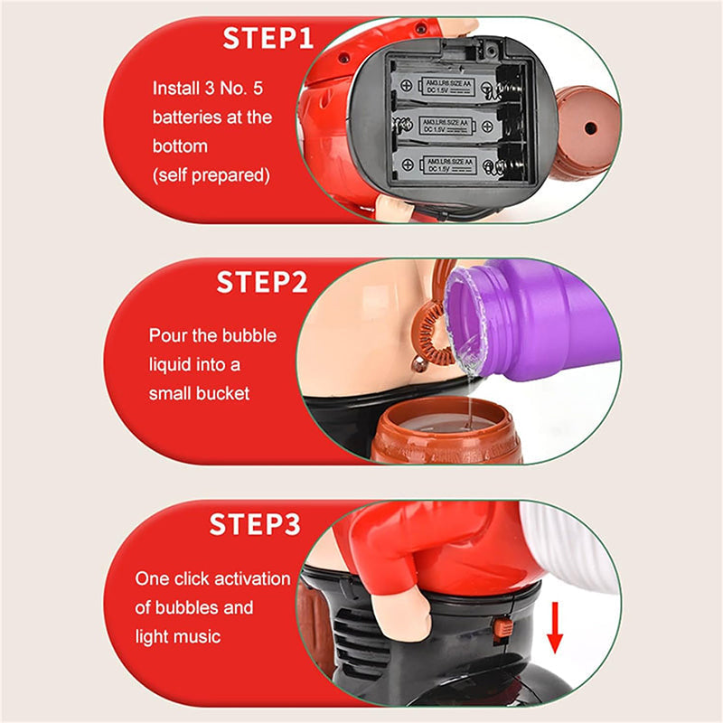 🎅Großer Weihnachtsverkauf – Exquisite Geschenkbox🎁Lustige Seifenblasenmaschine mit Weihnachtsmann-Motiv