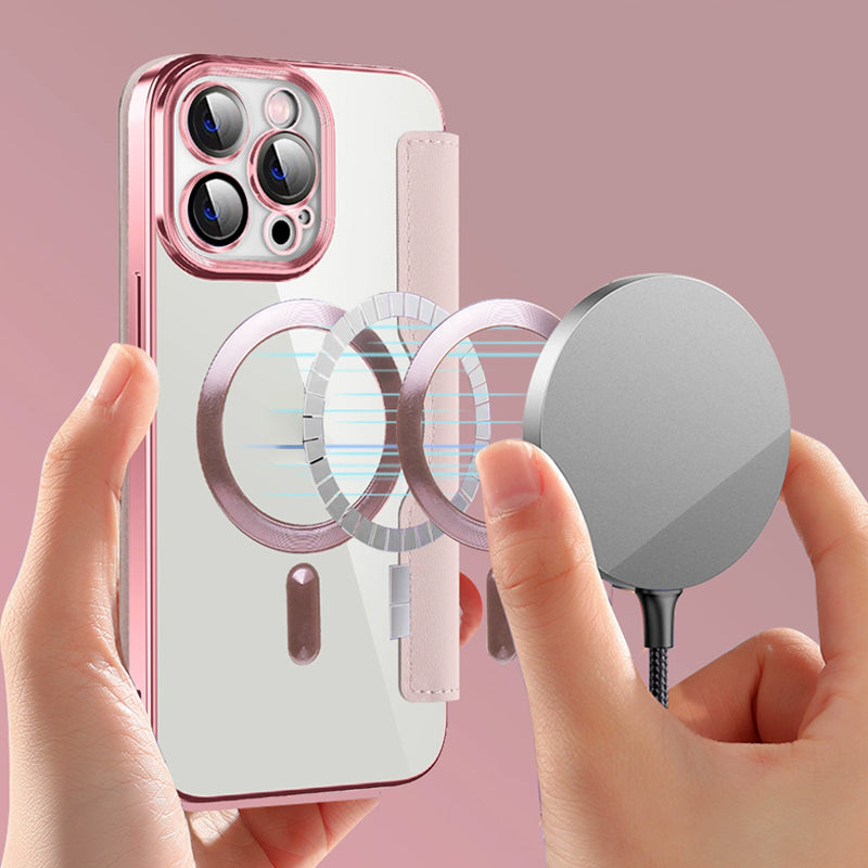 2025 Nieuwe lederen flip-hoes voor mobiele telefoon met textuur voor iPhone