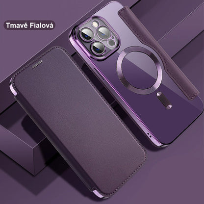 2025 Nieuwe lederen flip-hoes voor mobiele telefoon met textuur voor iPhone