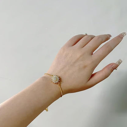 Bracciale con girasole rotante con confezione regalo - Un accessorio calmante e rilassante come regalo per la festa della mamma, regali per San Valentino, regali per la festa della Galentina, gioielli per regali di compleanno